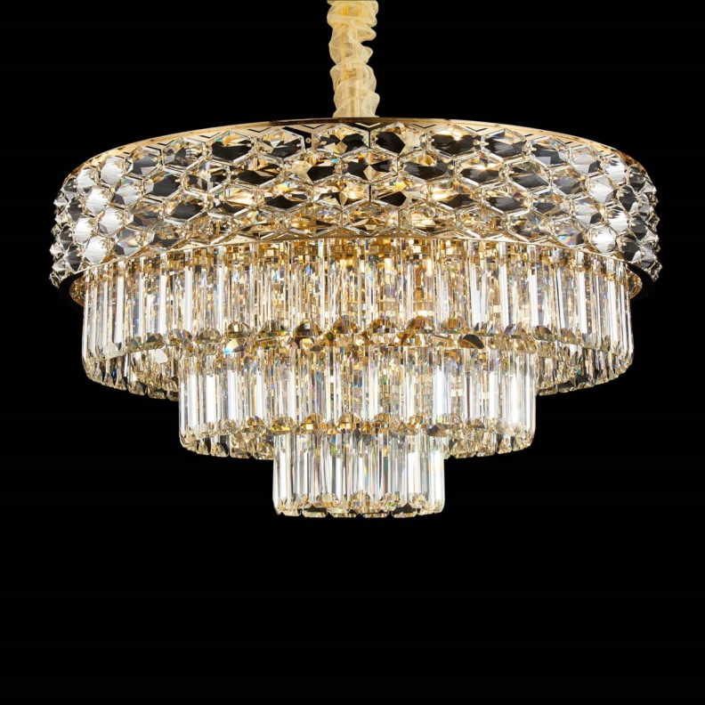 LT-CH1071GLD-15CLR Aurelia 15-Light Chandelier - Gold by Michael Amini