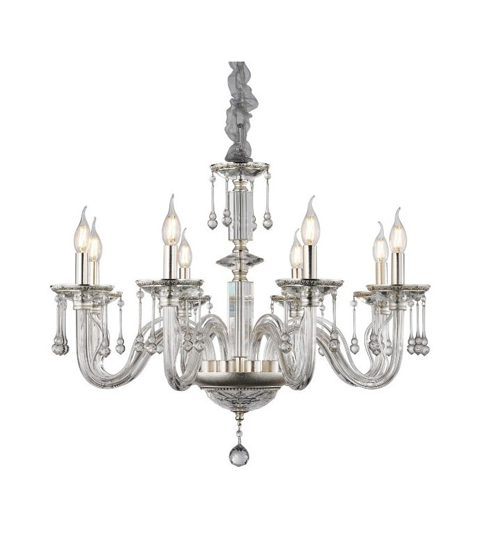 LT-CH1048SVR-8CLR Asteria 8-Light Chandelier - Silver By Michael Amini