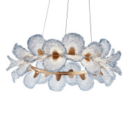LT-CH1051GLED-BLU Brisa LED Round Blue Chandelier Gold, Small By Michael Amini