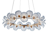 LT-CH1052GLED-BLU Brisa LED Round Blue Chandelier Gold, Large By Michael Amini