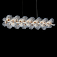 LT-CH1053GLED-BLU Brisa LED Rectangular Blue Chandelier Gold by Michael Amini