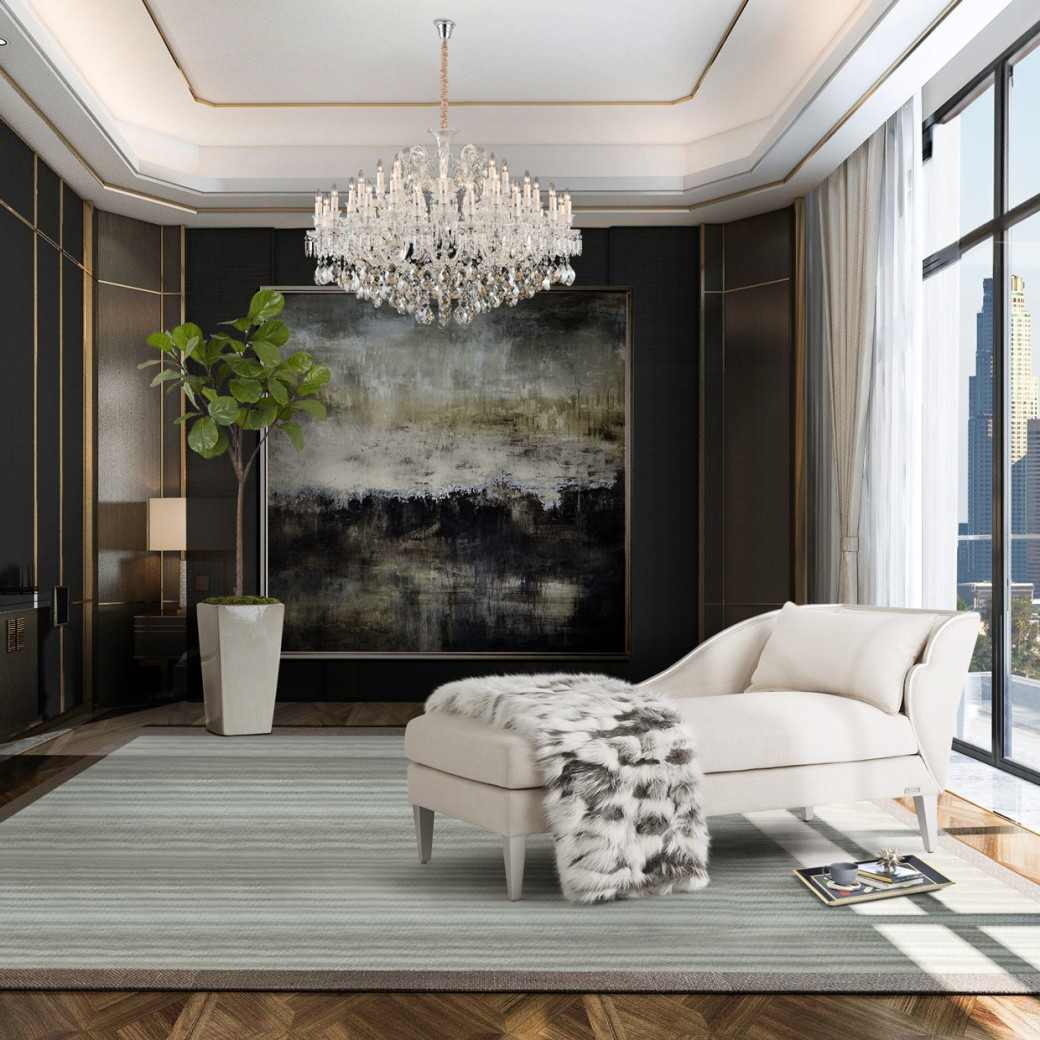 LT-CH917-37GLD Chambord37 Light Chandelier Gold by Michael Amini
