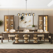 Rectangular Dining Table Medium Espresso Finish West Kensington Collection By Michael Amini