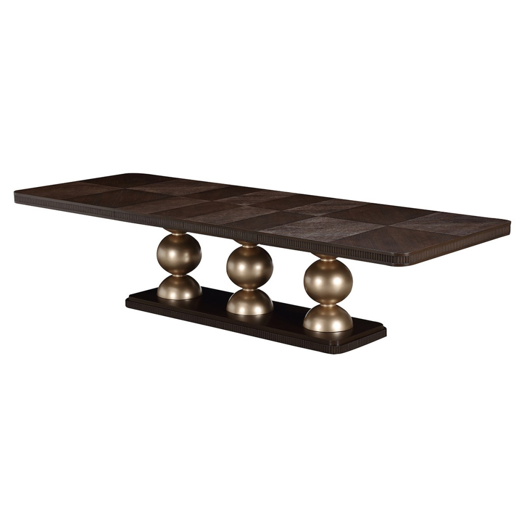 Rectangular Dining Table Medium Espresso Finish West Kensington Collection By Michael Amini
