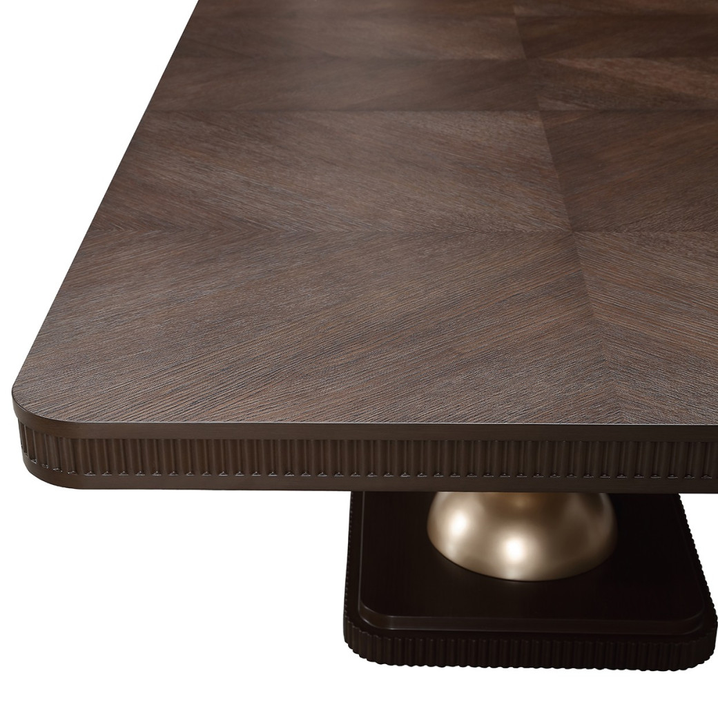 Rectangular Dining Table Medium Espresso Finish West Kensington Collection By Michael Amini