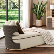 Chaise Medium Espresso west Kensington Collection By Michael Amini 9096841-BUFF-417