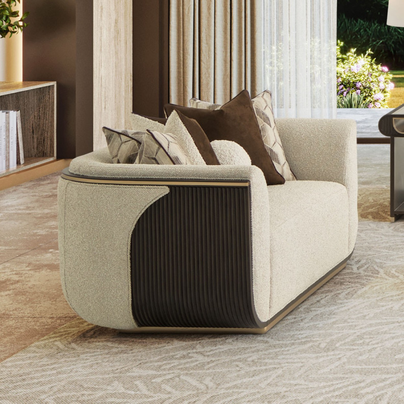 Loveseat Medium Espresso West Kensington By Michael Amini 9096825-BUFF-417