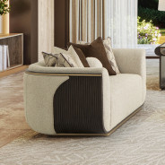 Loveseat Medium Espresso West Kensington By Michael Amini 9096825-BUFF-417