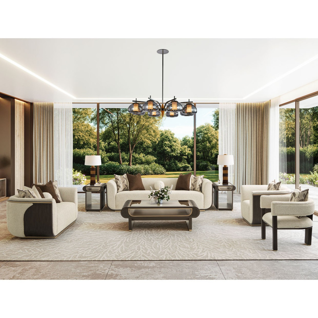 Loveseat Medium Espresso West Kensington By Michael Amini 9096825-BUFF-417
