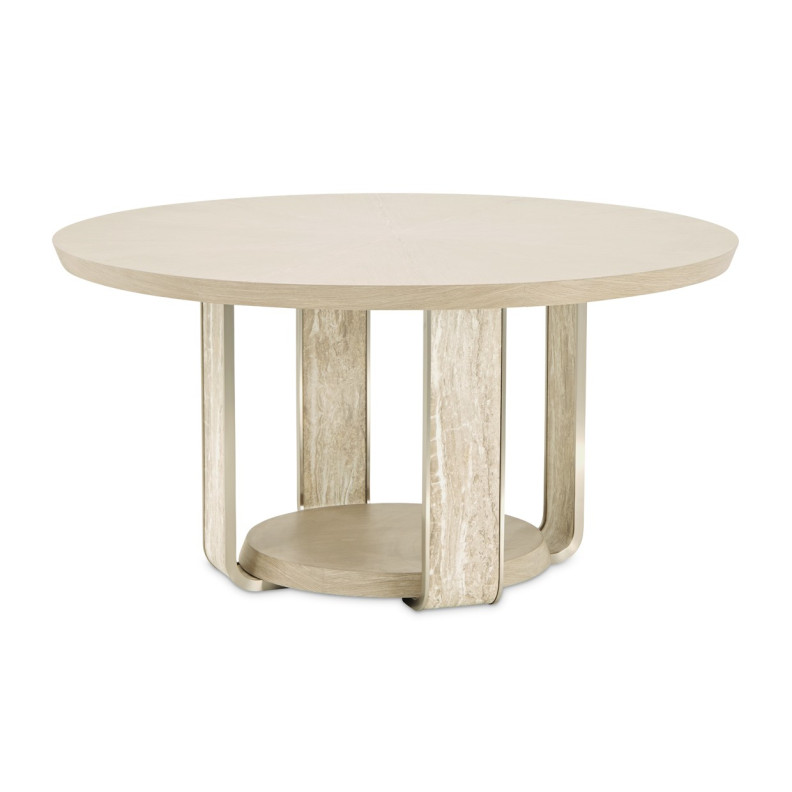 60'' Round Dining Table Sand Finish Lotus Bay Collection By Michael Amini  9030101-138
