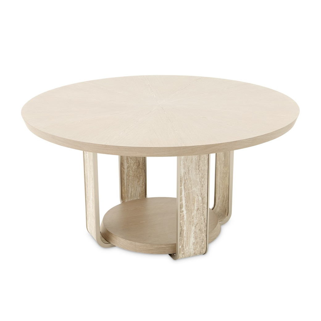 60'' Round Dining Table Sand Finish Lotus Bay Collection By Michael Amini  9030101-138