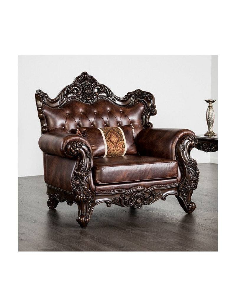 FM65005BR 2PC Sofa & Loveseat Victorian Style By Furniture of America