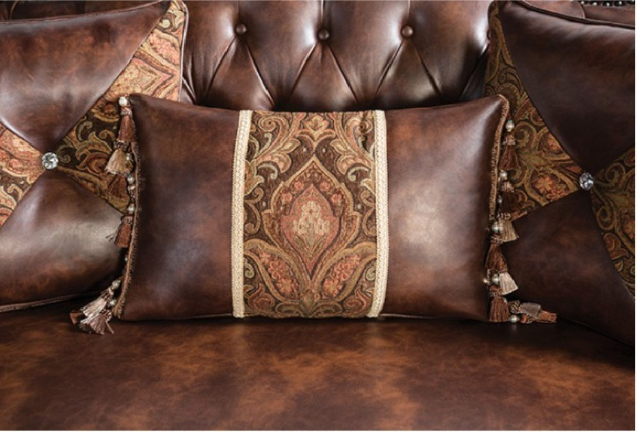 FM65005BR 2PC Sofa & Loveseat Victorian Style By Furniture of America