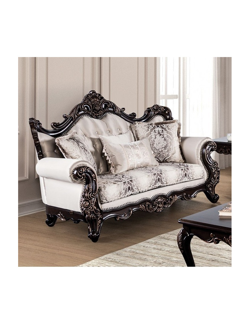 2PC Sofa & Loveseat Victorian Style By Furniture of America FM65005BG