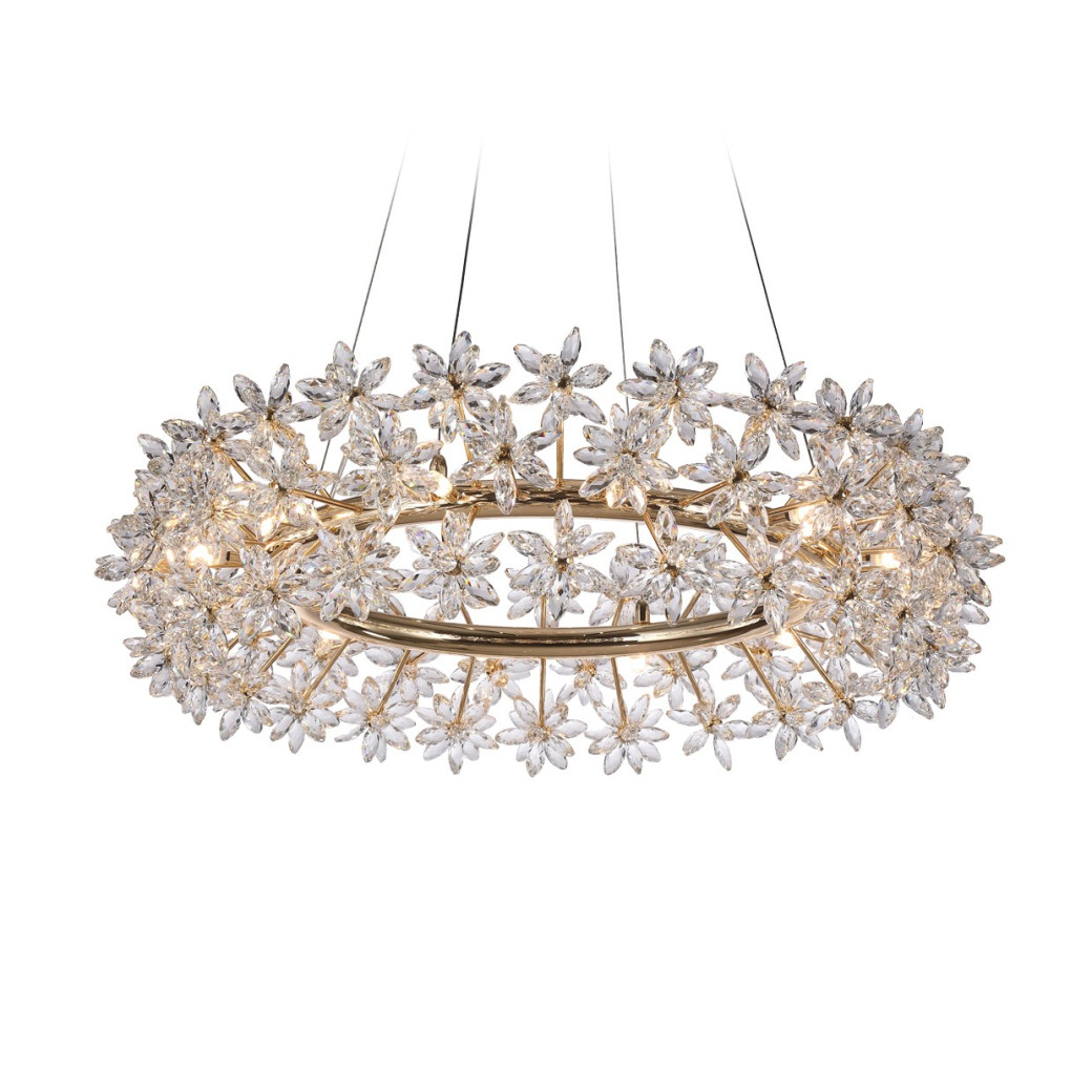 Michael Amini Lighting- Bouquet 12 Light Oblong Chandelier