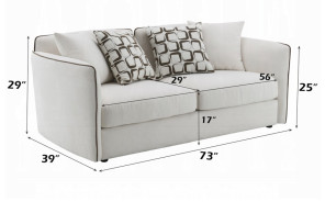 LV03605 2PC Sofa & Loveseat Beige Chenille Yolanda Collection By acme Furniture