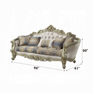 52440 Antique White Finish/ Cream Fabric Living room Gorsedd Collection by Acme Furniture