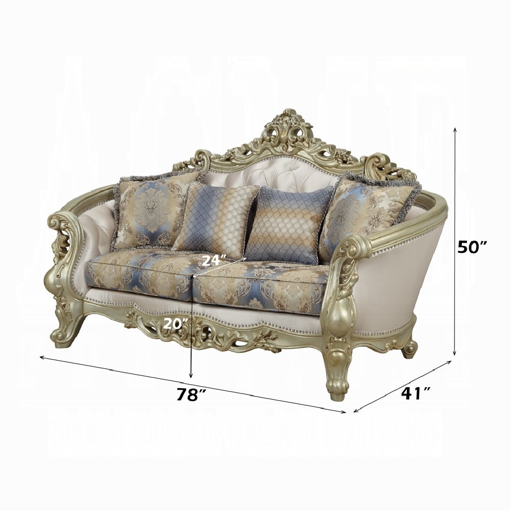 52440 Antique White Finish/ Cream Fabric Living room Gorsedd Collection by Acme Furniture