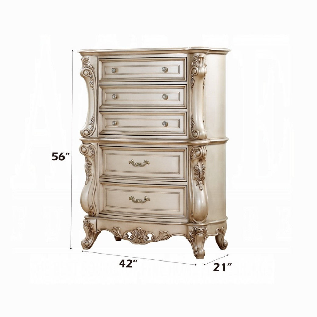 27446 Antique White Finish Chest Gorsedd Collection By Acme Furniture