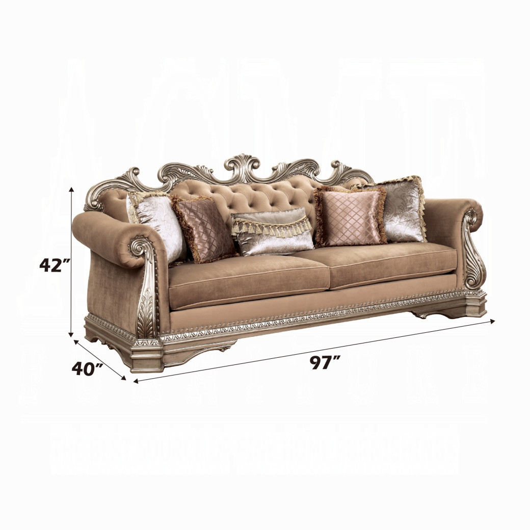 56930 PU/ Antique Champagne Finish Living Room Acme Northville Collection