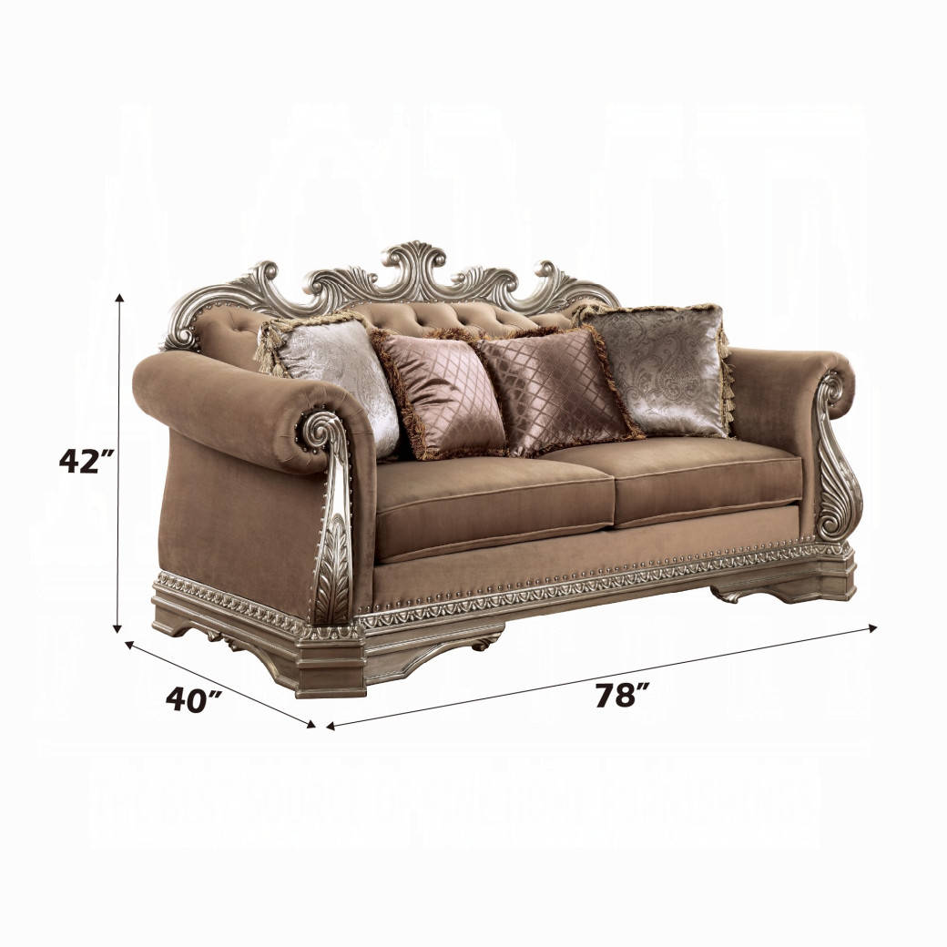 56930 PU/ Antique Champagne Finish Living Room Acme Northville Collection