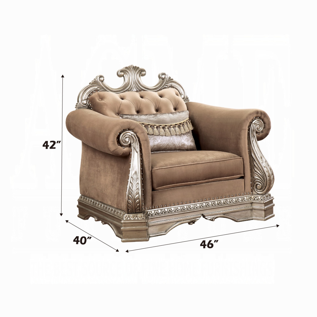 56930 PU/ Antique Champagne Finish Living Room Acme Northville Collection