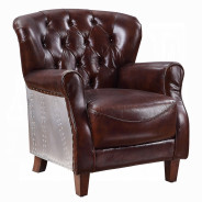 59830 Urban Industrial Chic Accent Chair Brancaster Collection by Michael Amini
