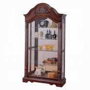 90054 Cherry Finish Curio Cabinet Acme Denton Collection