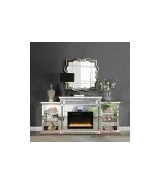 AC00518 Noralie Collection Mirrored & Faux Diamonds. LED  Fireplace By Acme Furniture