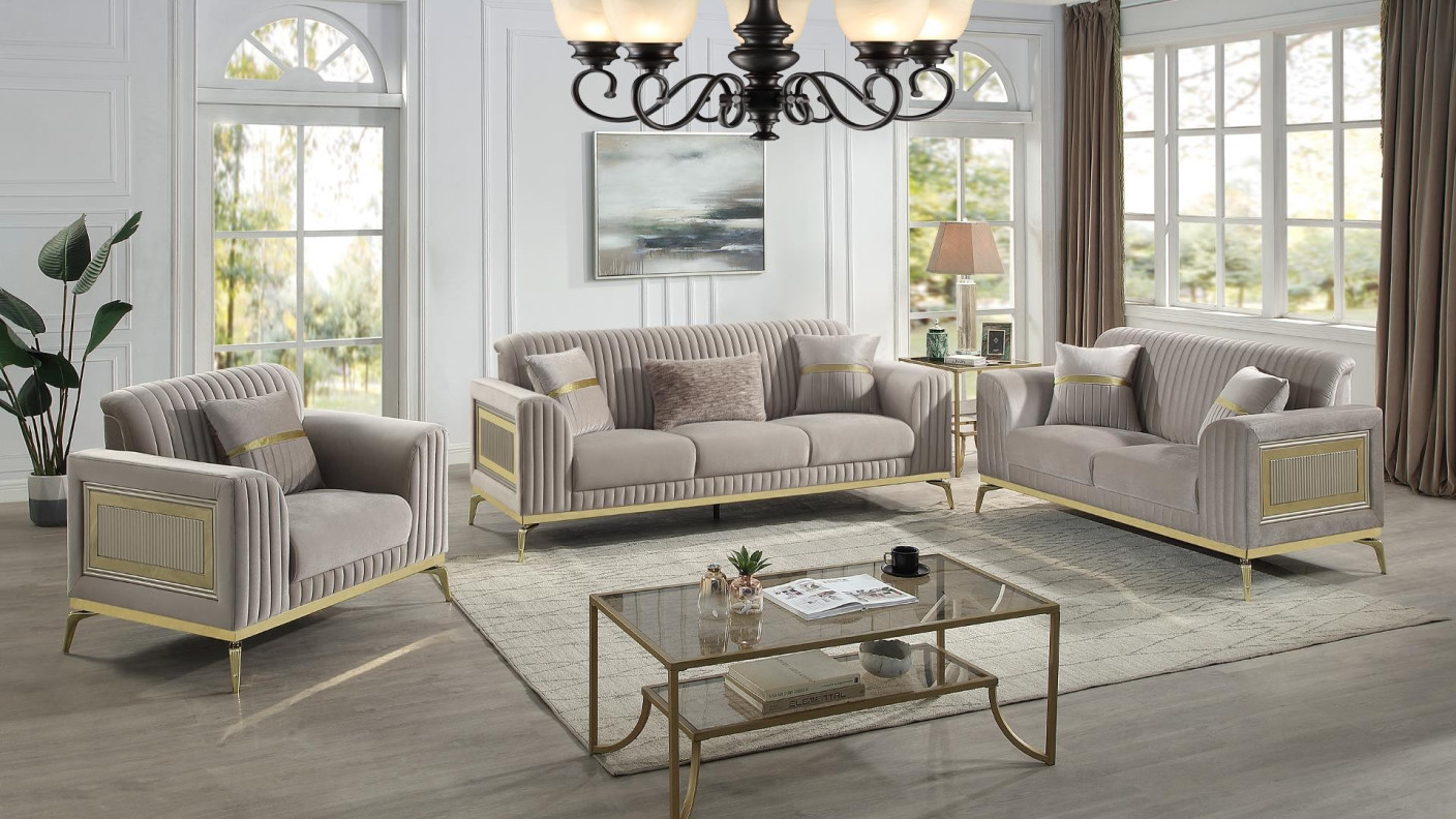 Antigua Taupe Sofa & Loveseat | Arizona Furniture