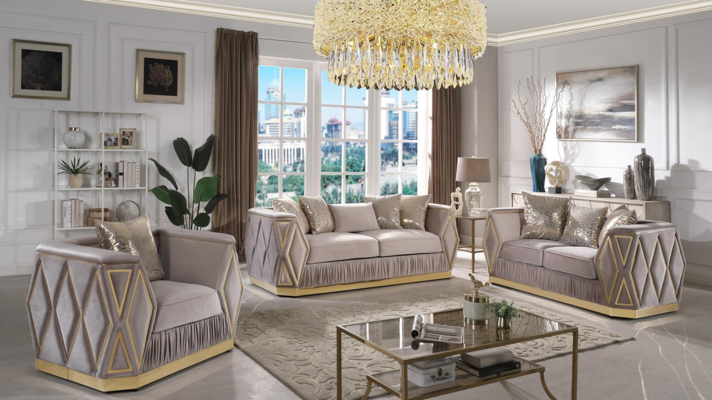 Cavalli Taupe Sofa & Loveseat | Arizona Furniture