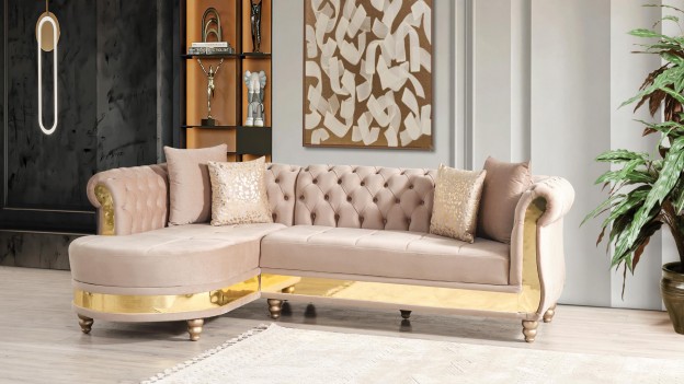 2PC Sectional TaupeFabric...