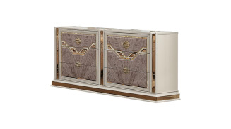 Omari 5PC Queen Bedroom Set Contemporary Style Beige Finish by Galaxy Home Furnishings