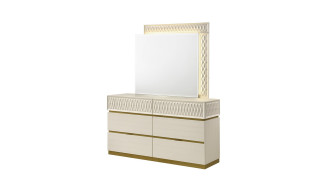Stanley  5PC Queen Bedroom Set Contemporary Style Champagne Finish by Galaxy Home Furnishings