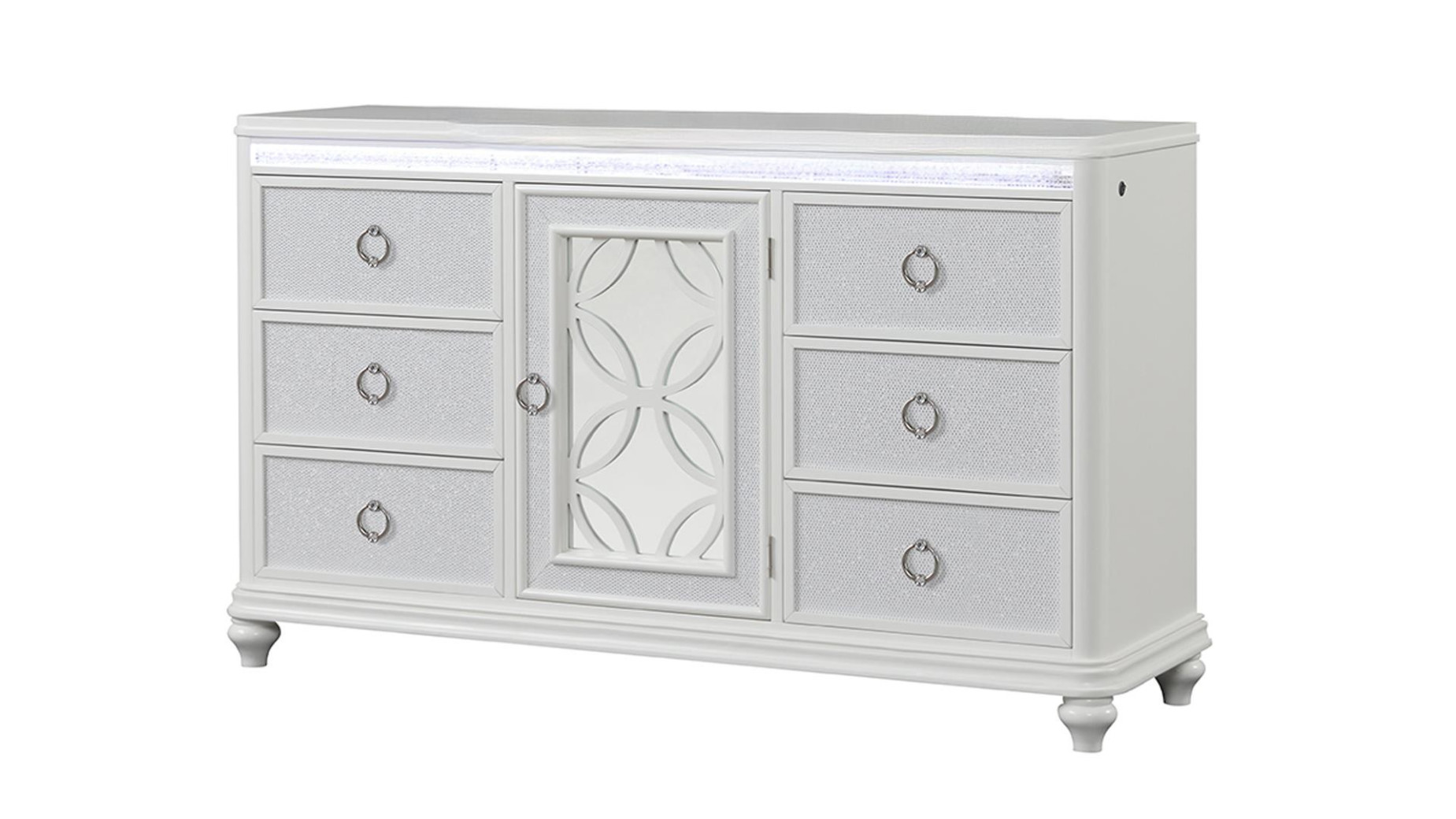 Abigale 5PC Queen Bedroom Set Contemporary Style white Finish by Galaxy Home Furnishings