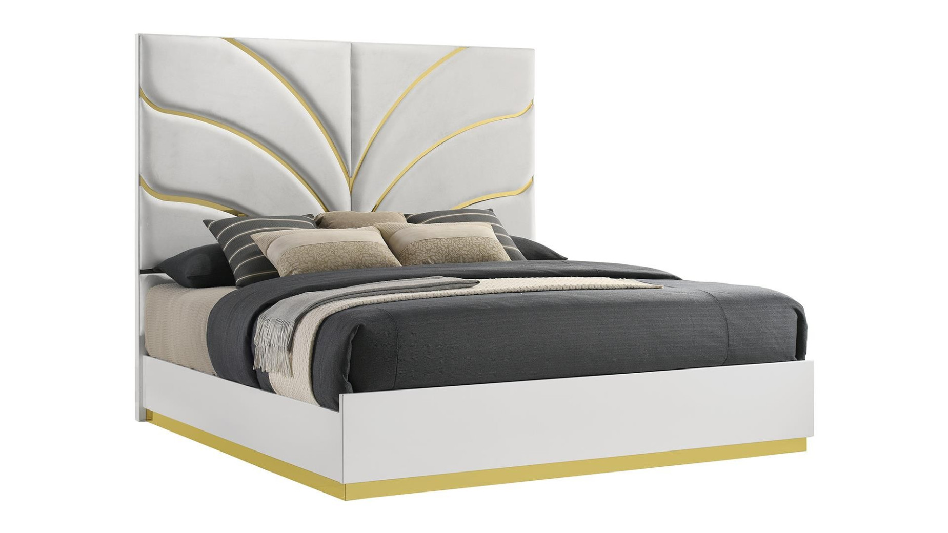 Giovanni 5PC Queen Bedroom Set Contemporary Style white Finish by Galaxy Home Furnishings