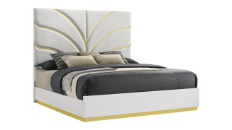 Giovanni 5PC Queen Bedroom Set Contemporary Style white Finish by Galaxy Home Furnishings
