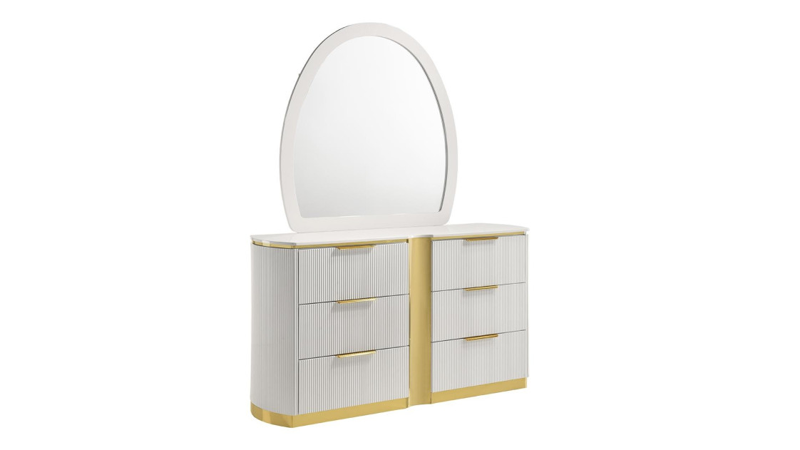 Giovanni 5PC Queen Bedroom Set Contemporary Style white Finish by Galaxy Home Furnishings