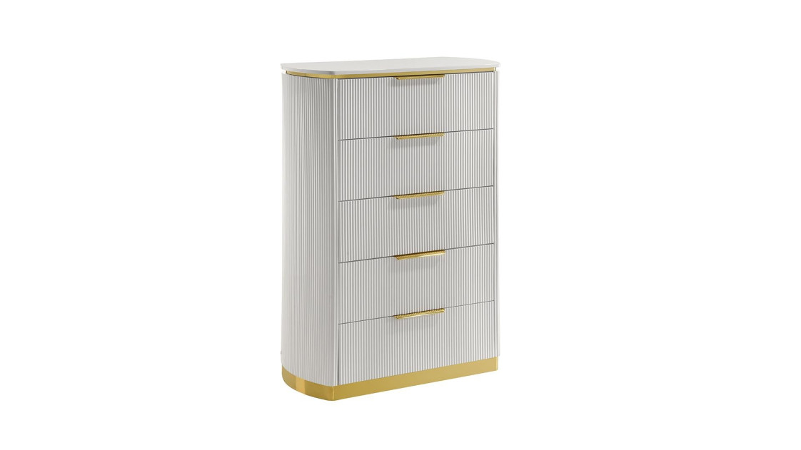 Giovanni 5PC Queen Bedroom Set Contemporary Style white Finish by Galaxy Home Furnishings