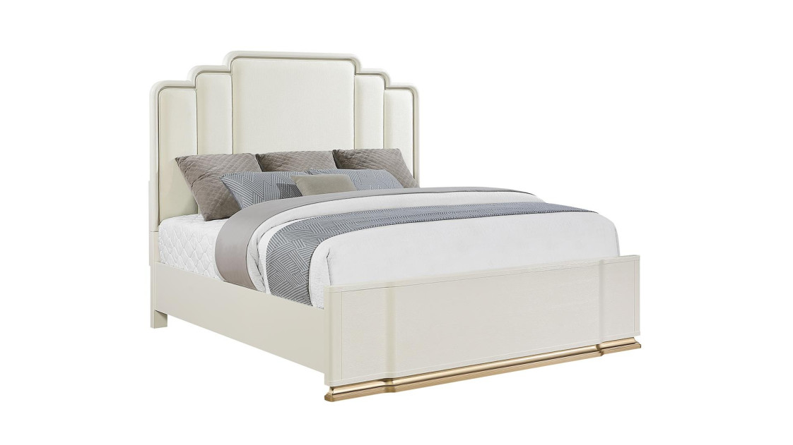 Lexington 5PC Queen Bedroom Set Contemporary Style Beige Finish by Galaxy Home Furnishings