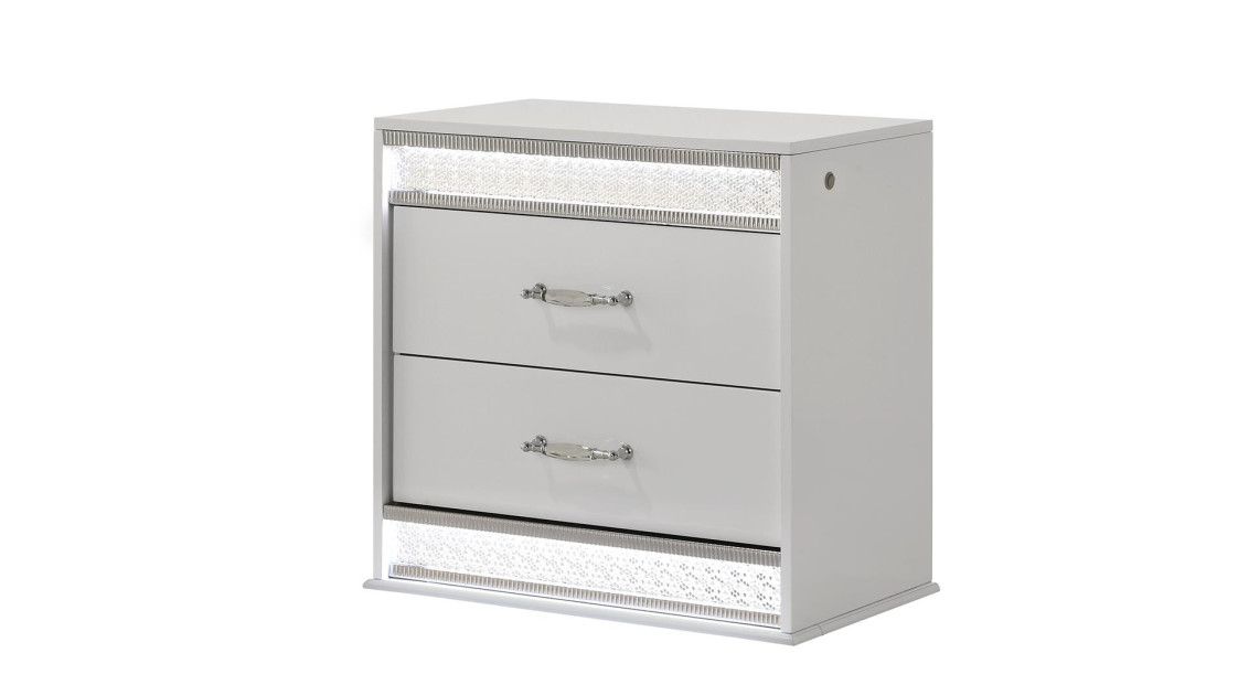 Glam 5PC Queen Bedroom Set Contemporary Style White Finish by Galaxy Home Furnishings