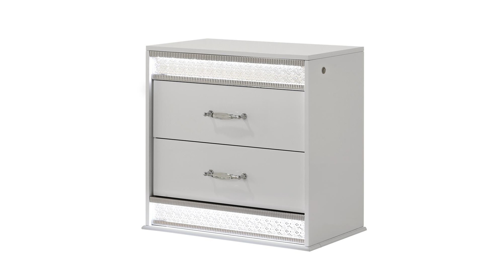 Glam 5PC Queen Bedroom Set Contemporary Style White Finish by Galaxy Home Furnishings