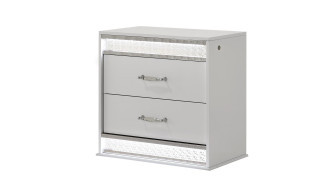 Glam 5PC Queen Bedroom Set Contemporary Style White Finish by Galaxy Home Furnishings