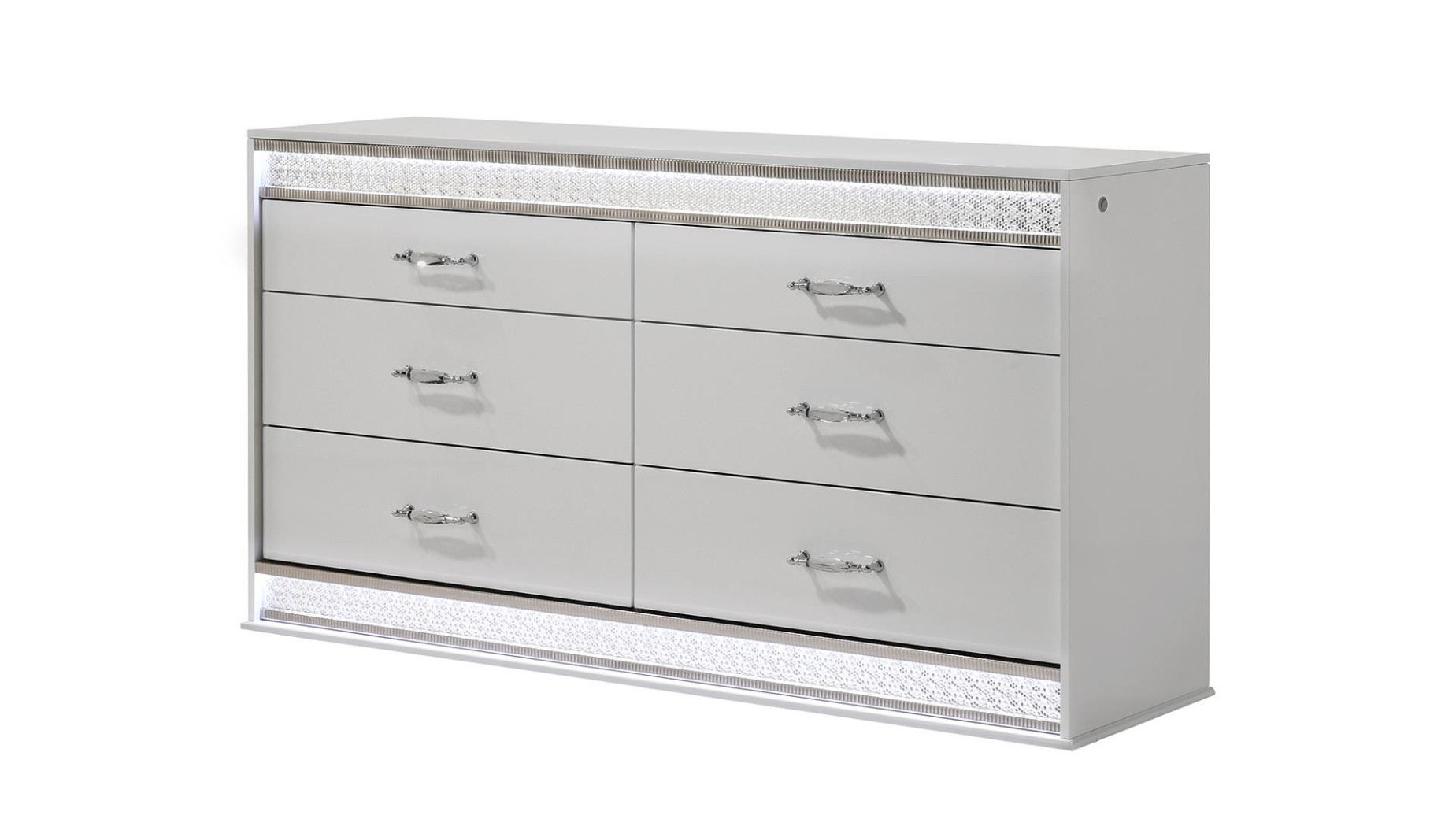 Glam 5PC Queen Bedroom Set Contemporary Style White Finish by Galaxy Home Furnishings