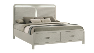Aria 5PC Queen Bedroom Set Contemporary Style Beige Finish by Galaxy Home Furnishings