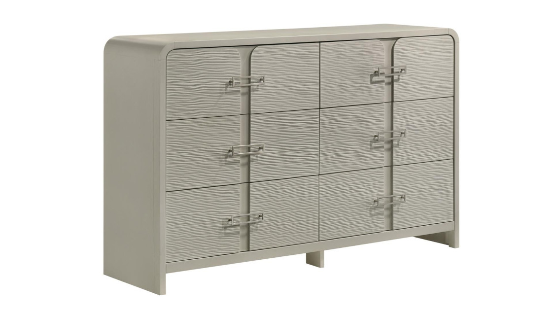 Aria 5PC Queen Bedroom Set Contemporary Style Beige Finish by Galaxy Home Furnishings