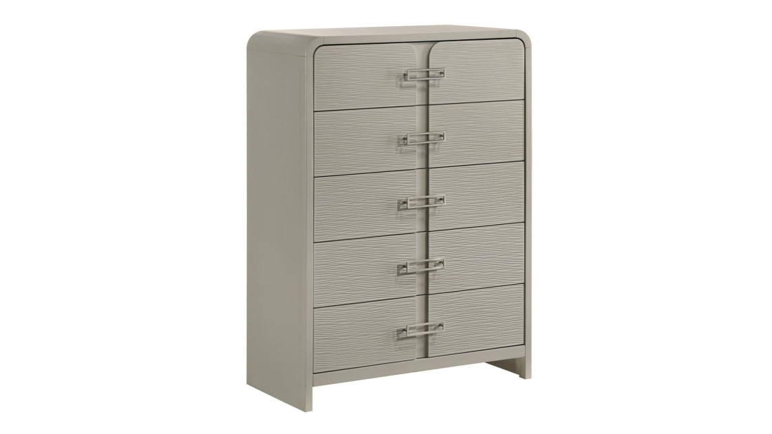 Aria 5PC Queen Bedroom Set Contemporary Style Beige Finish by Galaxy Home Furnishings