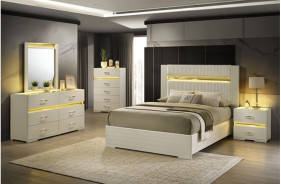 FM72015BG 5PC Queen Bedroom Set Contemporary Style Beige Finish by Furniture of America