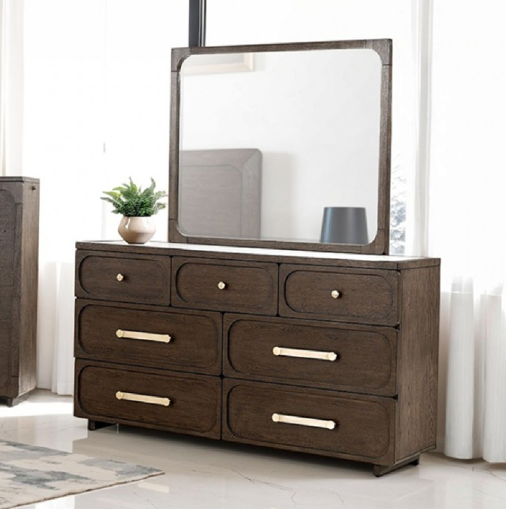 FM74020DW Canopy Queen 5PC Bedroom Set Transitional Style Dark Walnut Finish by Furniture of America