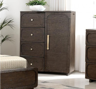 FM74020DW Canopy Queen 5PC Bedroom Set Transitional Style Dark Walnut Finish by Furniture of America